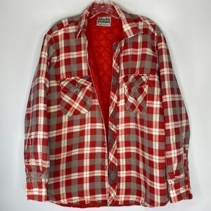 Vintage Outdoor Exchange Red Plaid Quilt Lined Button Up Shirt Medium